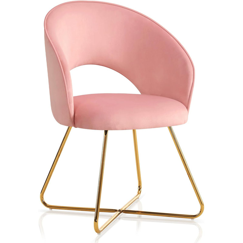 Baby pink velvet chair hotsell